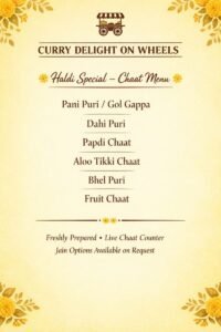 Curry Delight Indian food truck serving Haldi Special dishes on wheels.